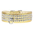 Mirage Pet Products Style No.73 Rhinestone Designer Croc Dog CollarGold Size 16 82-22-GDC16